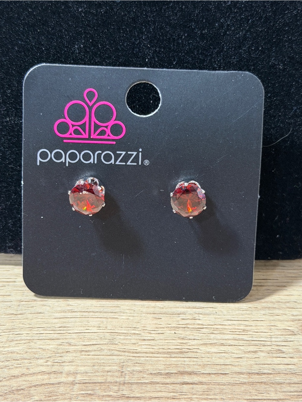 Paparazzi Garnet Faceted Stud Earrings